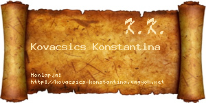 Kovacsics Konstantina névjegykártya